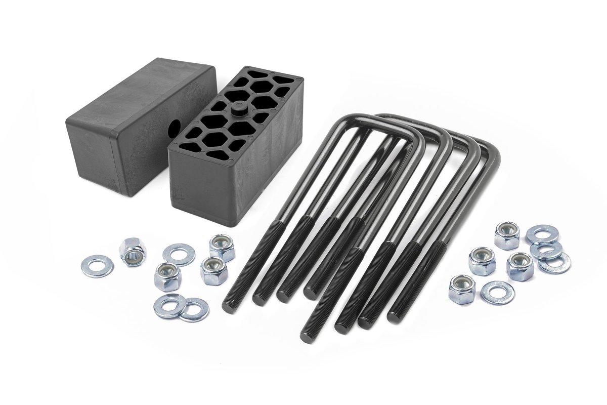 Chevrolet C1500 Suspension Lift Kit - Rear - Rough Country - 2.5 Inch Block & U-Bolt Kit - '88-'98